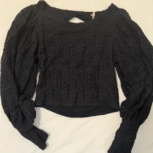 Free People Black Lace Blouse thumbnail 1
