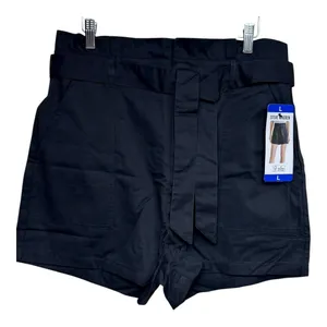 Steve Madden Black Belted Paperbag Waist Utility Shorts‎ Size Large thumbnail 1