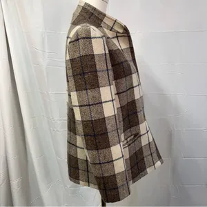 Vintage Bianca Plaid Single Button Wool Blazer‎ Jacket Womens 12 Preppy Classic thumbnail 10