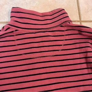 LL Bean Pink Striped 1/4 Zip Pullover Sz S Regular thumbnail 6
