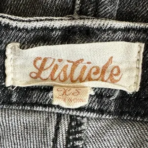 Listicle High Rise Acid Wash Denim Cut Off Shorts Grey Edgy Frayed Hem Size XS thumbnail 3