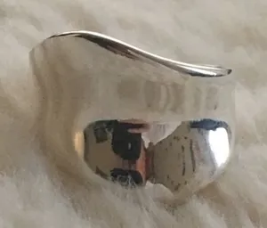 Sterling Silver 925 Abstract Wide Band Ring Size 7 thumbnail 1
