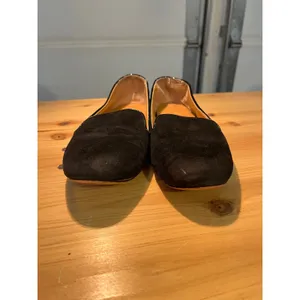 J.Crew Womens Black Suede‎ Smoking Loafers Patent Trim Flats Size 7 thumbnail 3
