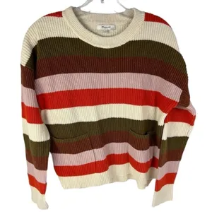 Madewell Patch Pocket Stripe Pullover‎ Sweater M thumbnail 1