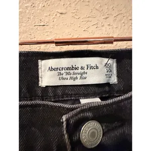 Abercrombie & Fitch Womens Jeans 30/10 Black '90s Straight Ultra High Rise Denim thumbnail 5