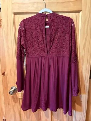 Altar'd State wine-colored babydoll mini dress women’s M NWT thumbnail 2