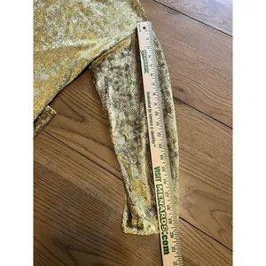 Molly Bracken‎ Shiny Gold Dress Long Sleeve Round Neck Zip Back Size Small Sexy thumbnail 8