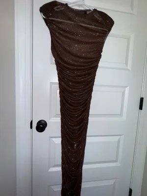 Bronx and Banco Gold and sparkly brown cover dress thumbnail 3