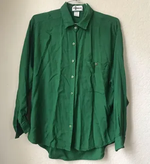 Vintage Green Button Down Size M thumbnail 1