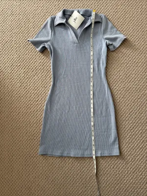 Hey Babe from Yellow the Label YLLW Size Small Pale Blue Collared Mini Dress NWT thumbnail 2