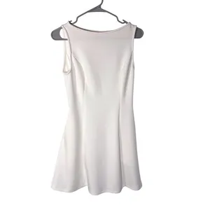 NWT White A-Line Boat Neck Sleeveless Mini Dress with Pockets Size Small thumbnail 5