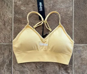 PacSun Civil Regime Pastel Yellow Kelly Seamless Bra Small thumbnail 2