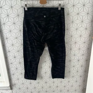 Lululemon Align Crop *21" Sequoia Camo Print Deep Coal Black thumbnail 9