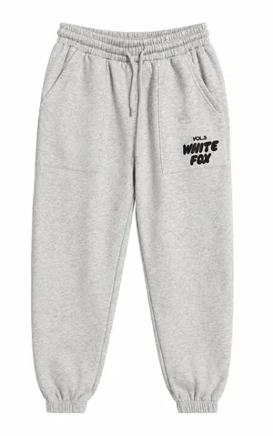 White Fox Women’s Gray Logo Jogger Sweatpants Small thumbnail 1