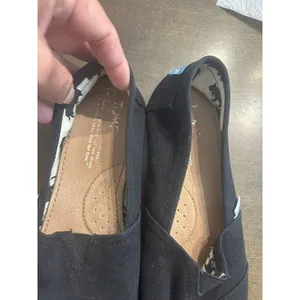 TOMS Women's Canvas Black Slip On Casual Loafers Shoes Size 7 Flats Comfort thumbnail 4