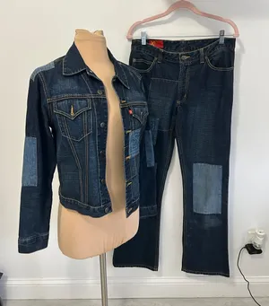 X2 Denim Patchwork Jacket Jeans Set Size undefined thumbnail 1