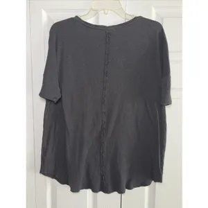 Life is Good Relaxed Fit Pocket Tee Womens Size L Charcoal Grey Ribbed Cotton L thumbnail 5