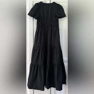 Quince 100% Organic Cotton Poplin Tiered Maxi Dress size small thumbnail 6