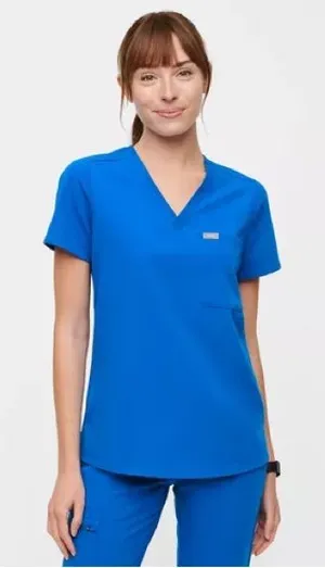 Figs Catarina One Pocket Scrub Top Royal Blue Size Large thumbnail 1