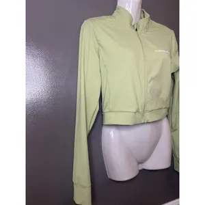 Alphalete Track Jacket Womens Small Green Cropped Full Zip Athletic Softshell thumbnail 2