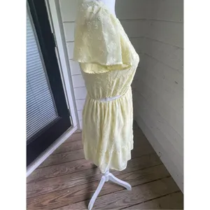 Show Me Your Mumu Merrit Cut Out Mini Dress Yellow Small Short sleeve Floral thumbnail 7