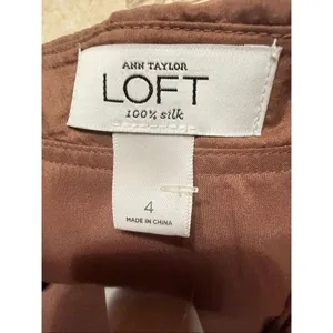 Ann Taylor LOFT 100% silk Dress Ruffle V-neckline Sz 4 NWT thumbnail 5
