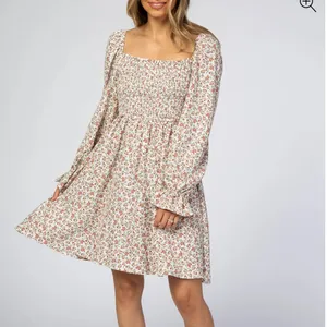 Bohme Ivory Smocked Floral Print Mini Dress Women Small Romantic Prairiecore thumbnail 12