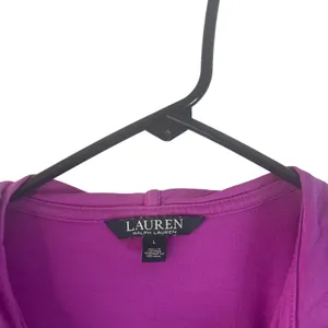 Lauren Ralph Lauren Women's Size Large Purple‎ Pink Half Button Light Sweater thumbnail 4