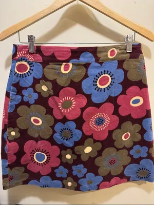 ModCloth x Princess Highway Floral A-Line Mini Skirt in Burgundy and Blue thumbnail 3