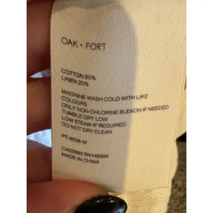 Oak + Fort Pants Women 4‎ Ivory Linen Blend Pleated Crossover High Waist Preppy thumbnail 9