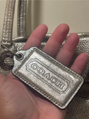 Coach JulieOp Art Tan Signature Tote/ Silver Metallic Trim❤️‍🔥needs lil clean thumbnail 3