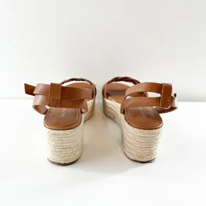 Marc Fisher Jinky Platform Espadrille Sandal Shoes Brown 7.5 thumbnail 4