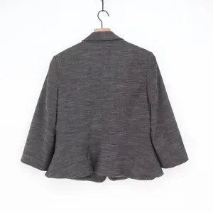 Ann Taylor Blazer Womens 14 Single Button Textured Grey Professional EXC thumbnail 4