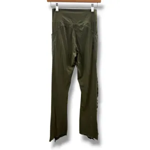 Halara Leggings Womens S‎ Olive Green Ruffle Hem Side Pocket High Rise Yoga Pant thumbnail 2