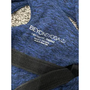 Beyond Yoga heathered blue athletic Carefree Cut-Out tank top L thumbnail 2