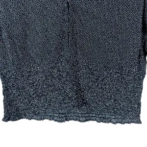 Abercrombie & Fitch Smocked Waist Polka Dot Puff Sleeve Blouse Navy Blue Size M thumbnail 3