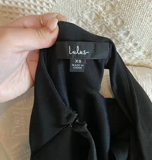 Lulu’s black gathered detailing one shoulder full length dress thumbnail 3