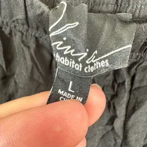 Olivia by Habitat Clothes Womens Large Black Crinkle Crepe Travel Pant Relaxed thumbnail 5