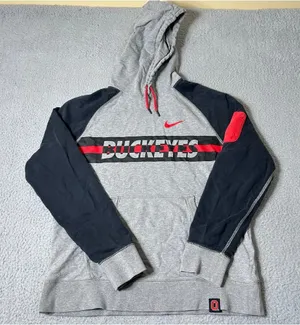 Ohio State Buckeyes Hoodie Womens L Gray Nike Pullover‎ NCAA College School thumbnail 1