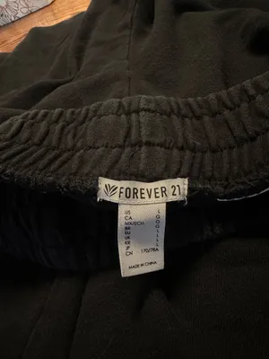 Forever 21 Black White Snap Side Wide Leg Track Pants Large thumbnail 3