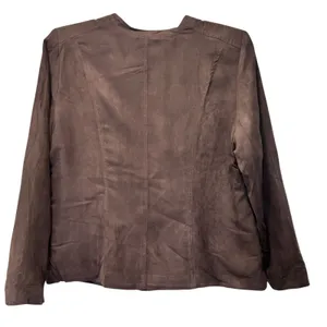 Vtg Kim Rogers Jacket Coat Y2K Western Faux Suede Brown SZ XL Full Zip Pockets thumbnail 6