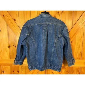 VTG 80s Jag Jean Studded Dolman Sleeve Bomber Denim Jean Jacket Grunge Sz Small thumbnail 8
