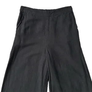 Free People Free-est Linen Viscose Black Wide Leg Pants OB1263884 Size Small thumbnail 3