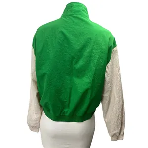 Recreational Habit Green Full Zip High Neck Long Sleeve Windbreaker Jacket Sz S thumbnail 2