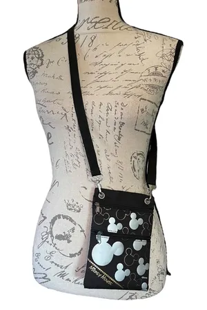 Disney Mickey Mouse Black Mini Crossbody Purse EUC thumbnail 1