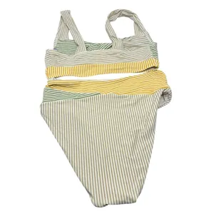 Antonio Melani x The Nat Note High Waist Striped Swim Bikini Top & Bottom Small thumbnail 2