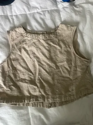 A New Day Tan Linen Tank thumbnail 3