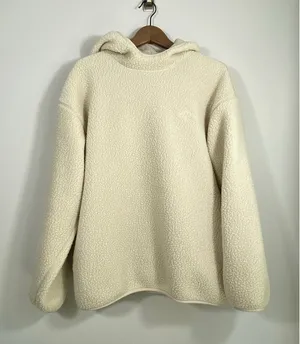 Aritzia TNA Sherpa Fleece Hoodie Cream Pullover Sweatshirt M thumbnail 1