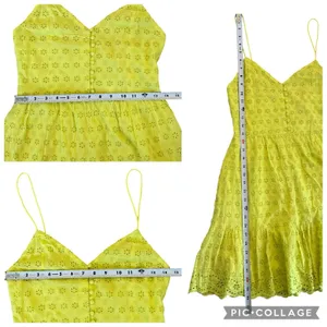 Alice + Olivia Fae Eyelet Embroidered Floral Mini Dress Yellow V-Neck Size 4 NEW thumbnail 5