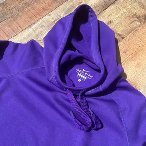 Nike Therma-Fit Womens Purple Drawstring Fingerholes Funnel Hoodie Sz S Athletic thumbnail 3